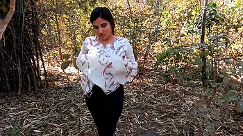 Beautiful Indian Wife Kamini Outdoor Striptease Solo Sex