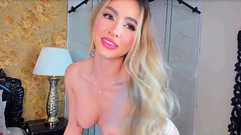 Beautiful Blonde Hottie Pleasuring Herself in Bed