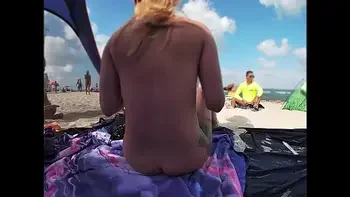 Exhibitionist Wife 511 - Mrs Kiss gives us her NUDE BEACH POV view of a VOYEUR JERKING OFF in front of her and several other men watching!