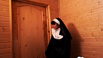 Stunning nun feels my big raging boner
