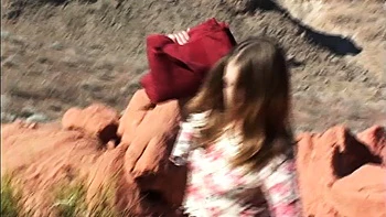 Little April masturbating in the desert