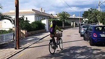 Public Nudity Up-Skirt, No Panties Bike Ride