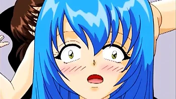 Blue haired japanese anime teen