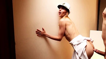 Hardcore anal with petite Russian waitress on a liner