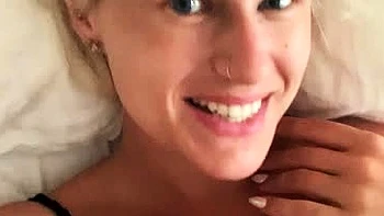 Cute blonde with big boobs solo