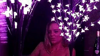 Blonde with big boobs fucked from behind before tit wanking