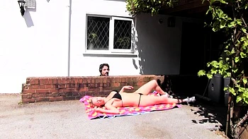 Beautiful amateur blonde barmaid paid sex in public