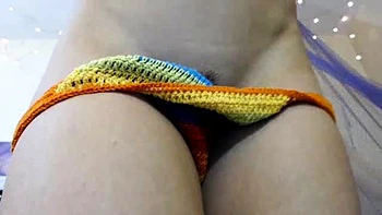 Hot amateur teen in a private show masturbating with a dildo