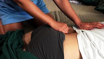 Nasty ebony nurse bends for patient