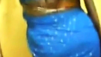 Big-Ass Indian Aunty in Blue Saree