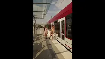 Nadine and Monique naked on a train!