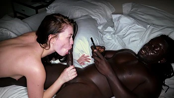 Brunette Misha Cross rides huge black cock passionately