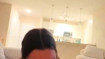 Dark haired amateur blowjob and handjob in fake taxi