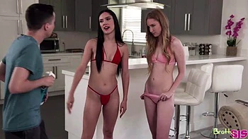 Brunette Teen Stepsis and Cumshot by Stepbro: Blowjob, Doggy  Cowgirl Porn