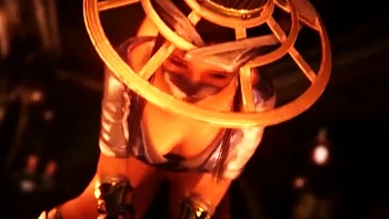 Foxy 3D Superwoman bounces up and down on a cock