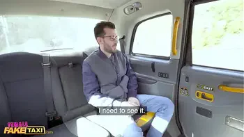 Female Fake Taxi Female driver takes passengers cum in her mouth