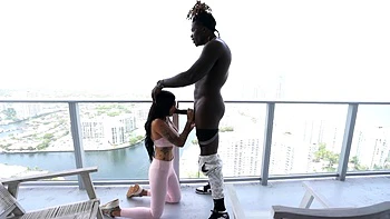 Sexy black haired milf sucks the life out of me in pov