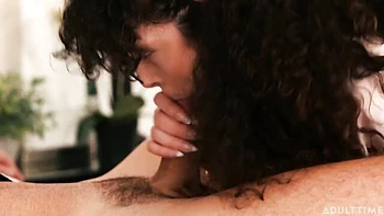 Curly-haired girlfriend Pixie Smalls impaled in the doggy style