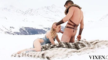 Perfect outdoor sex in the doggy style with a hot blonde Bella Spark