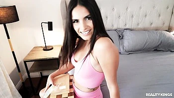 Long-haired hottie Isa Bella nailed by pretty massive black cock