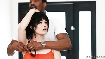 A young Asian girlfriend Yhivi destroyed by massive black wiener