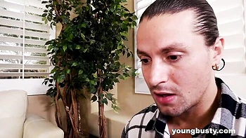 Inked hottie Aurora Fox is touching her shaved pussy with pleasure