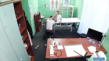 Impressive blonde Kristof nicely fucked by horny fake doctor