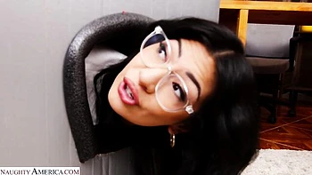 An awesome busty brunette Cami Strella rides a big loaded dick