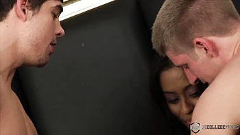 Smiling Aiden and Valerie - bisexual mmf smut - Bi College Fucks