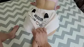 Hot sex with stepsister in the morning. Woke up her big ass for a riding dick