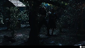 Freeze time scene with attractive Amirah Adara and Sam Bourne from Freeze