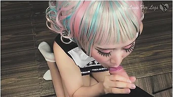 Lily Riverside Japanese Uncensored Cheerleader Outfit Nude Stockings Ankle Socks Blowjob Footjob