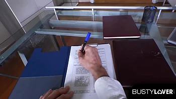 Sexy Secretary Frida Sante Kneels Down To Suck Your Big Hard