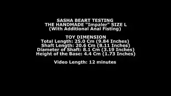 Sasha Beart Testing The Handmade Impaler Size XL (With Additional Anal Fisting) TWT128