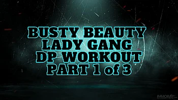 Busty Beauty Lady Gang Cock Threesome