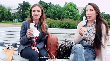 Brunette beauty Linda Weasley in hot ffm threesome action