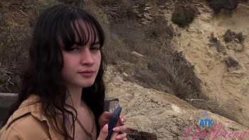 Playful teen Remi Raw gets fucked in the car outdoors