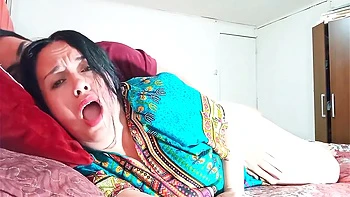 Indian Stepmother Shares Bed With Her Stepson, They End Up Fucking Hard