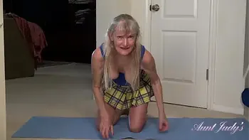 AuntJudys - 69yo Amateur GILF Diane's Yoga Workout