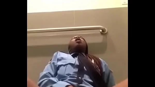 Ebony Security Guard catches a but @ work