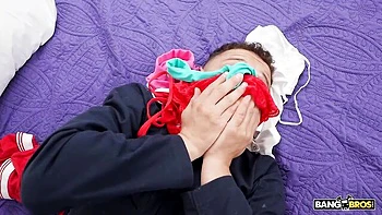 Hard sex in the cowgirl pose with a busty brunette Brandy Salazar