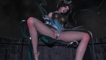 3D Horny Slut Cosplay Babe Teasing the Big Dick to Fuck Her Pussy