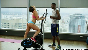 A mature woman with big tits fucks in the bedroom