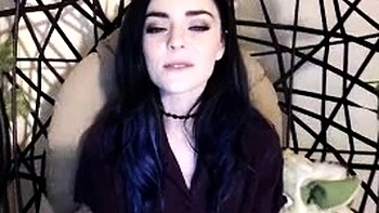 Cute curly brunette solo webcam masturbation