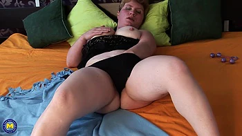 Chubby Mature Amateur Matilda Plays with Her Big Natural Tits & Pussy