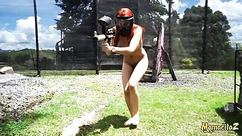 Redhead angel with silicone tits Miranda Banks likes outdoor sex