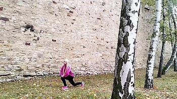 Two blondes and dan in outdoor action with Lovita Fate