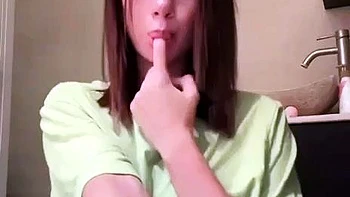 Petite small tit babe with perfect pussy masturbates