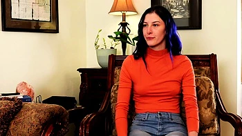 Pink labia close up of naive brunette