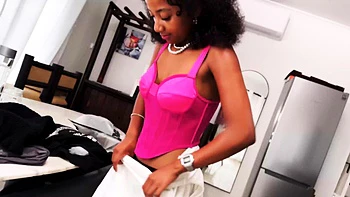 Black teen wannabe model on 1st casting